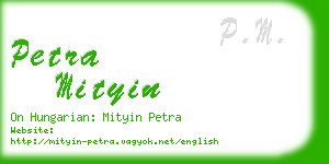 petra mityin business card